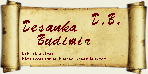 Desanka Budimir vizit kartica